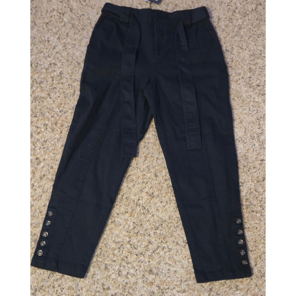NWT Who What Wear Natural Waist Tapered Ankle Pants Women's Size 8 Tie Waist